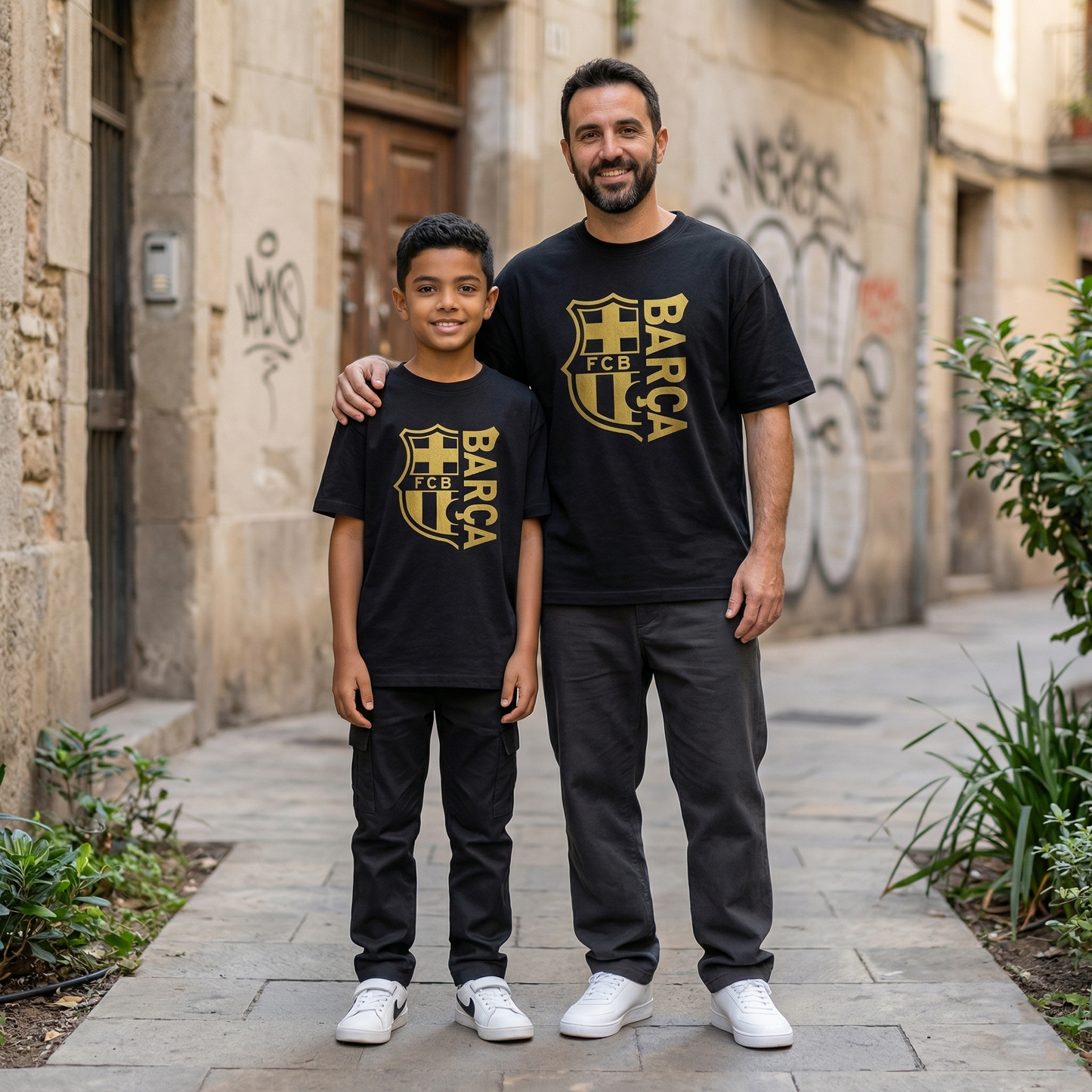 Barcelona Inspired Gold Crest Oversized T-Shirt