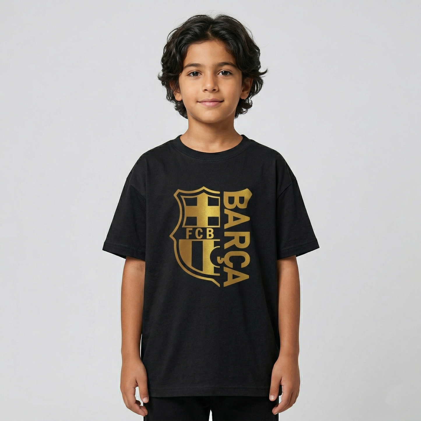 Barcelona Inspired Gold Crest T-Shirt - Kids