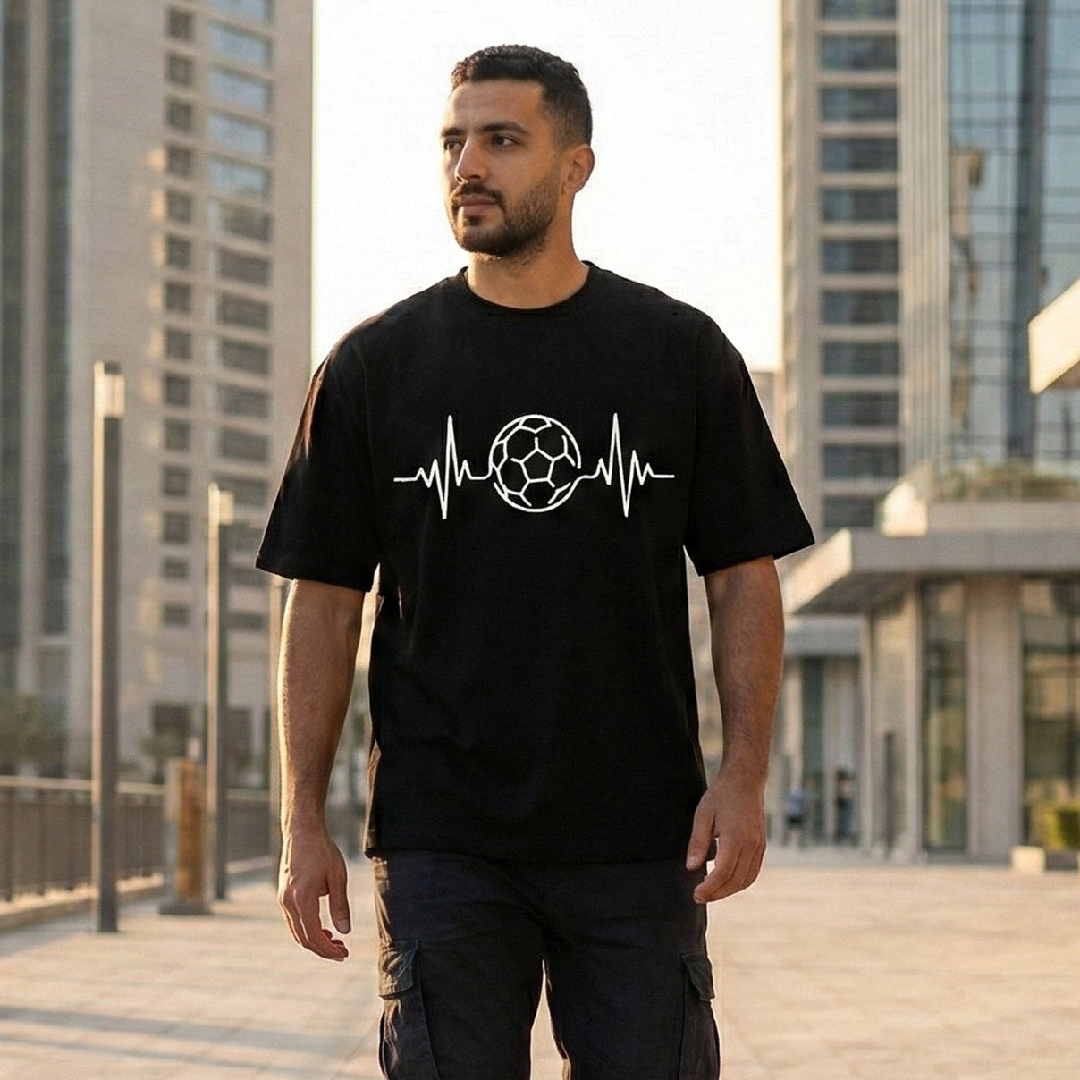 Football Heartbeat Oversized T-Shirt