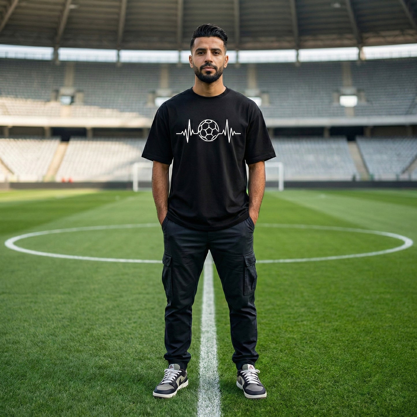 Football Heartbeat Oversized T-Shirt