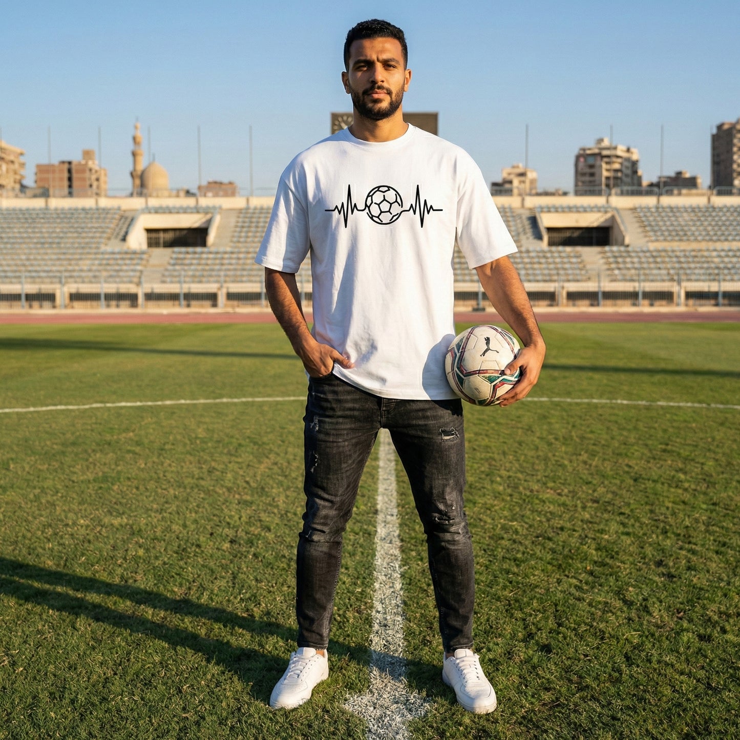 Football Heartbeat Oversized T-Shirt