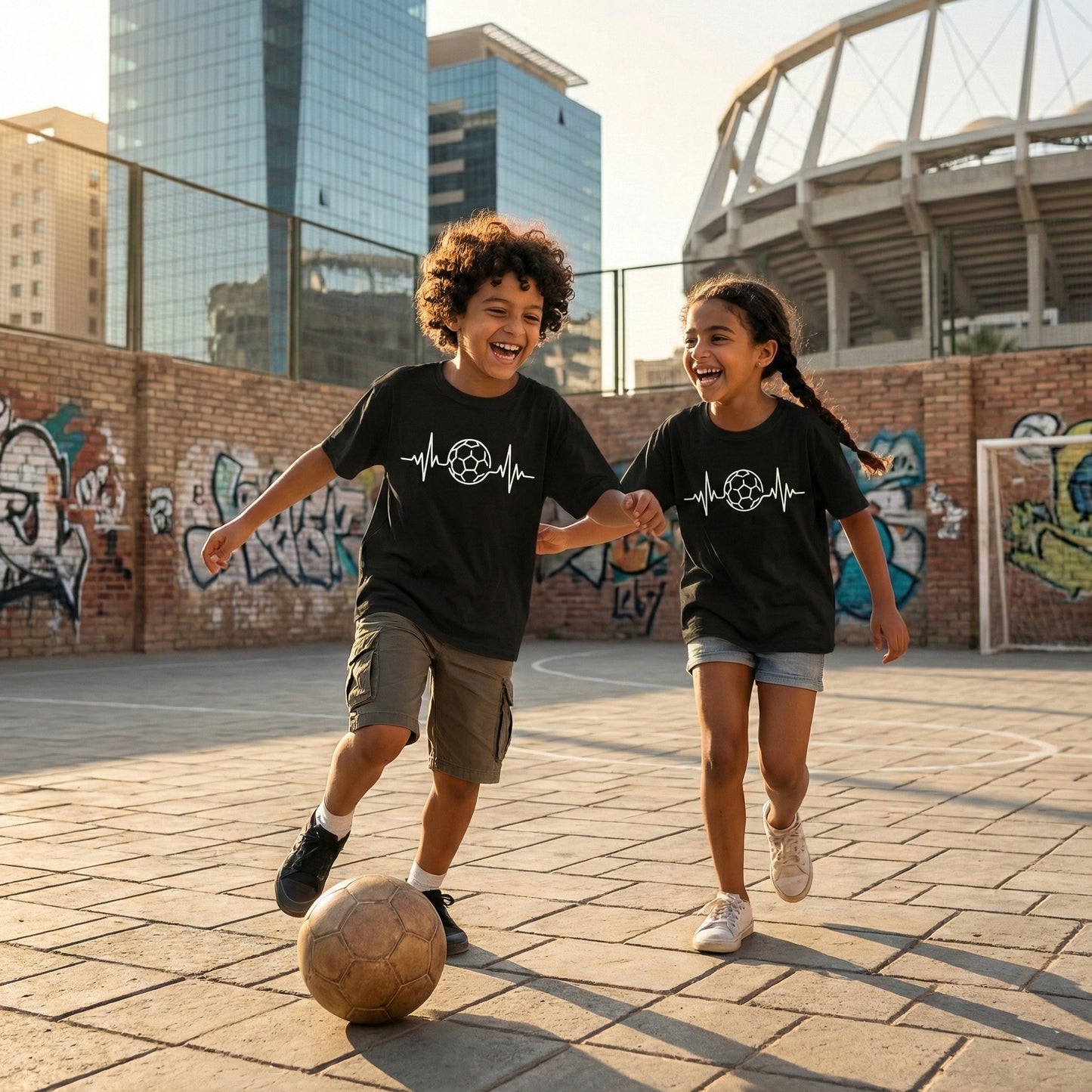 Football Heartbeat T-Shirt - Kids