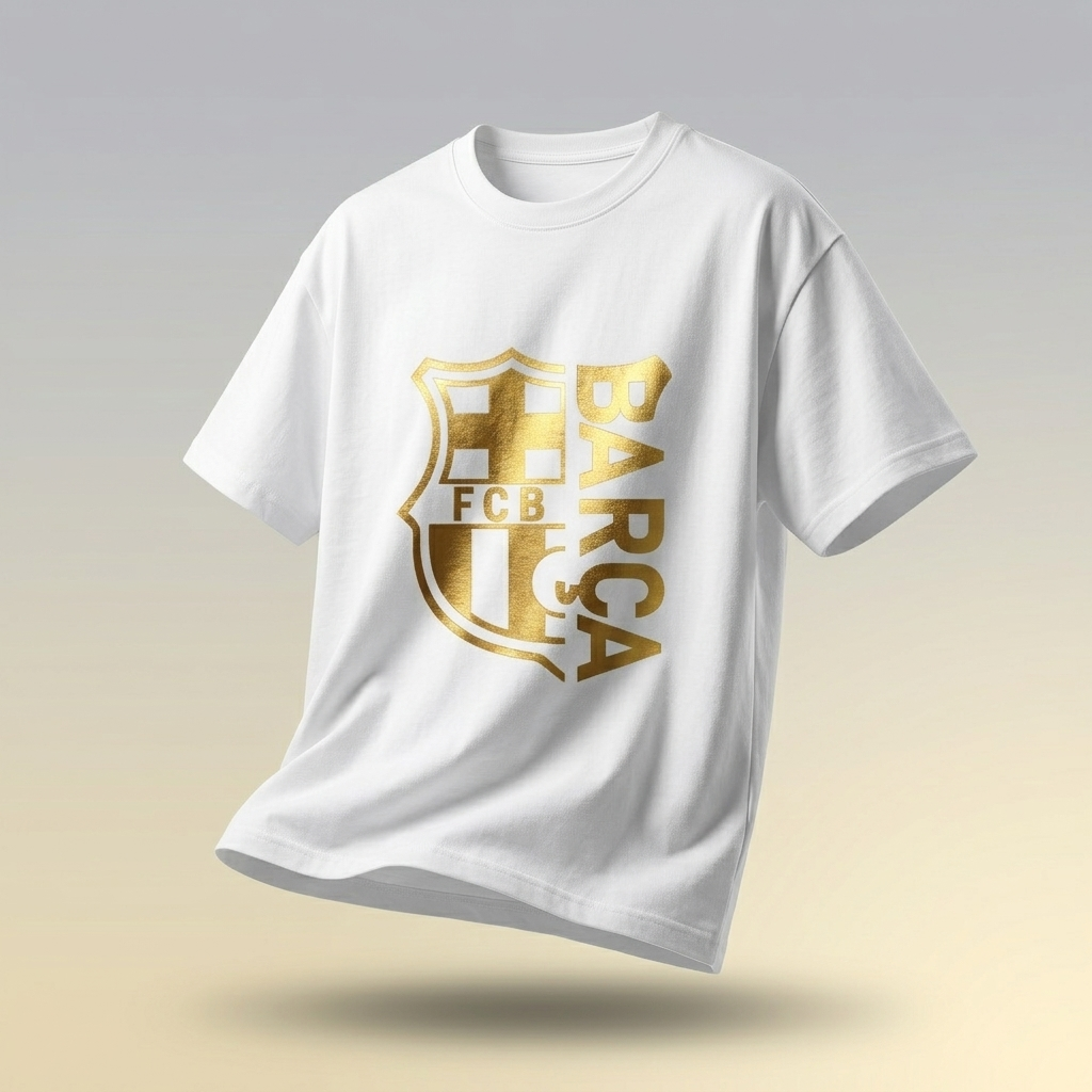 Barcelona Inspired Gold Crest Oversized T-Shirt