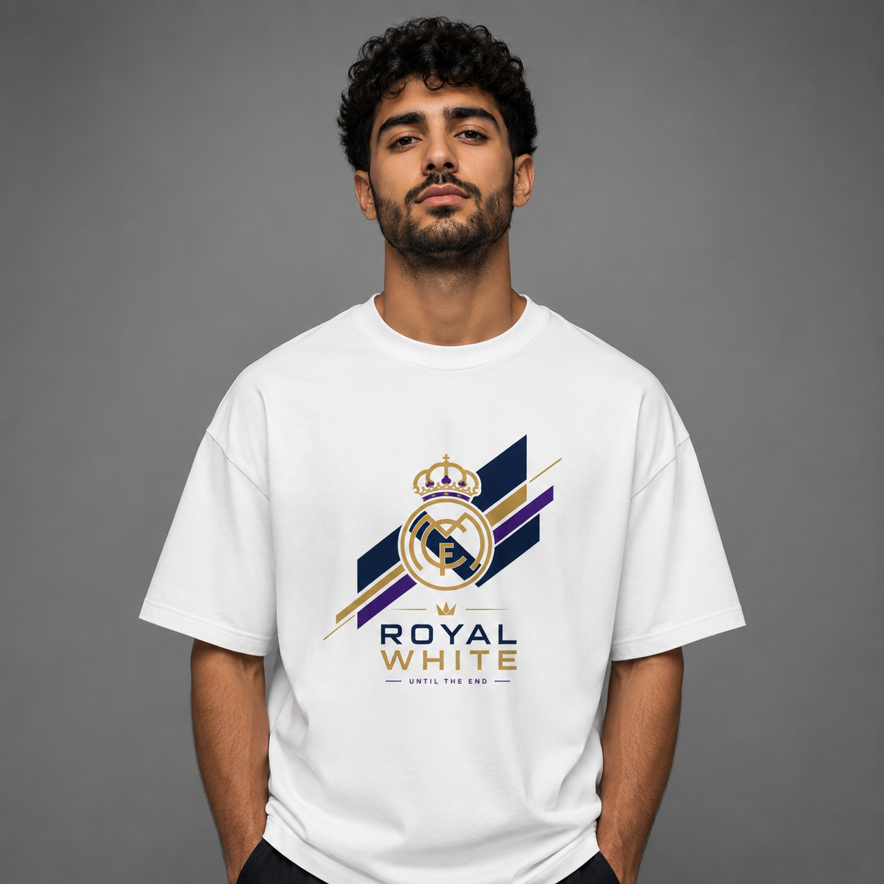 Royal White Oversized T-Shirt