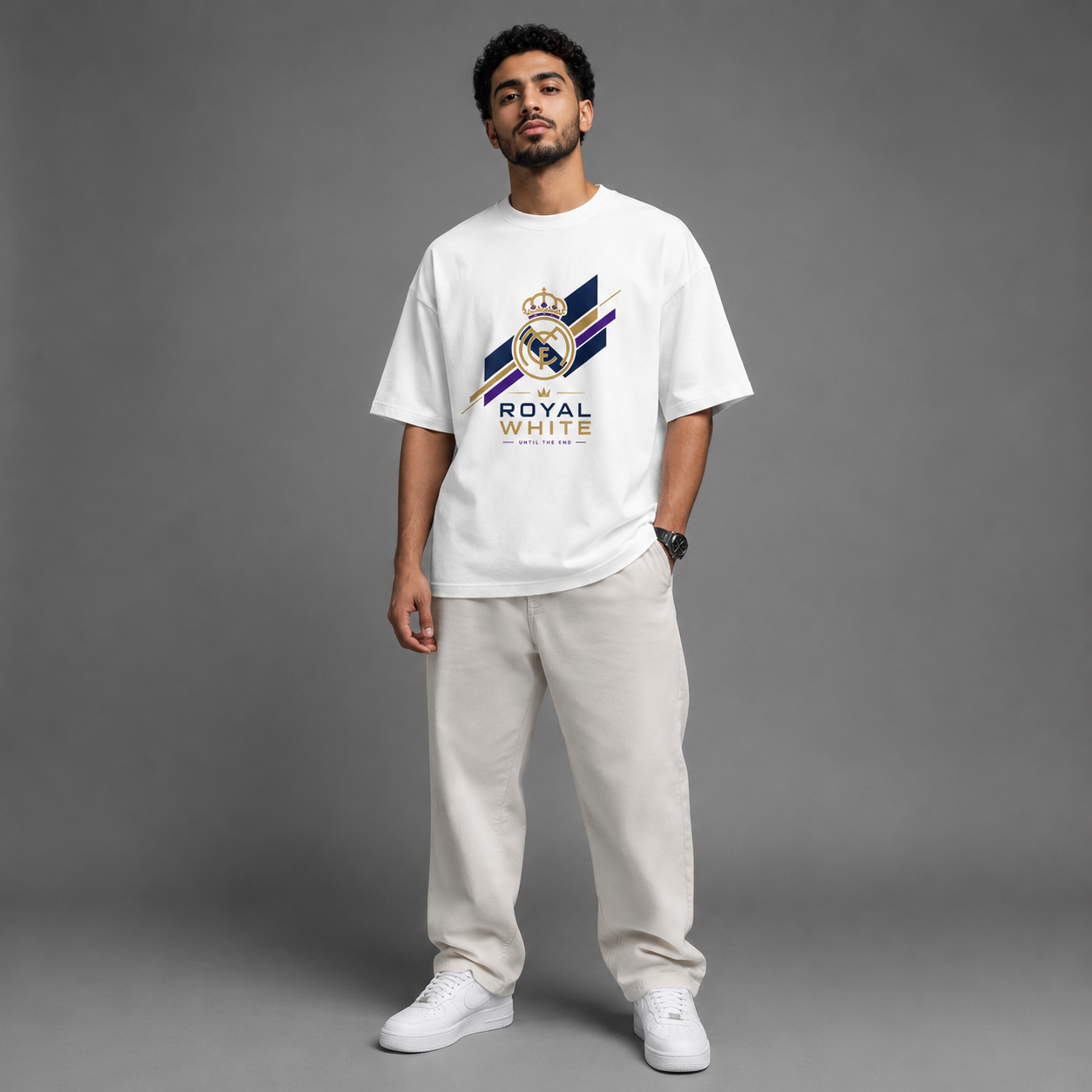 Royal White Oversized T-Shirt