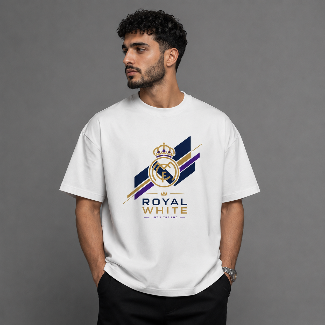 Royal White Oversized T-Shirt