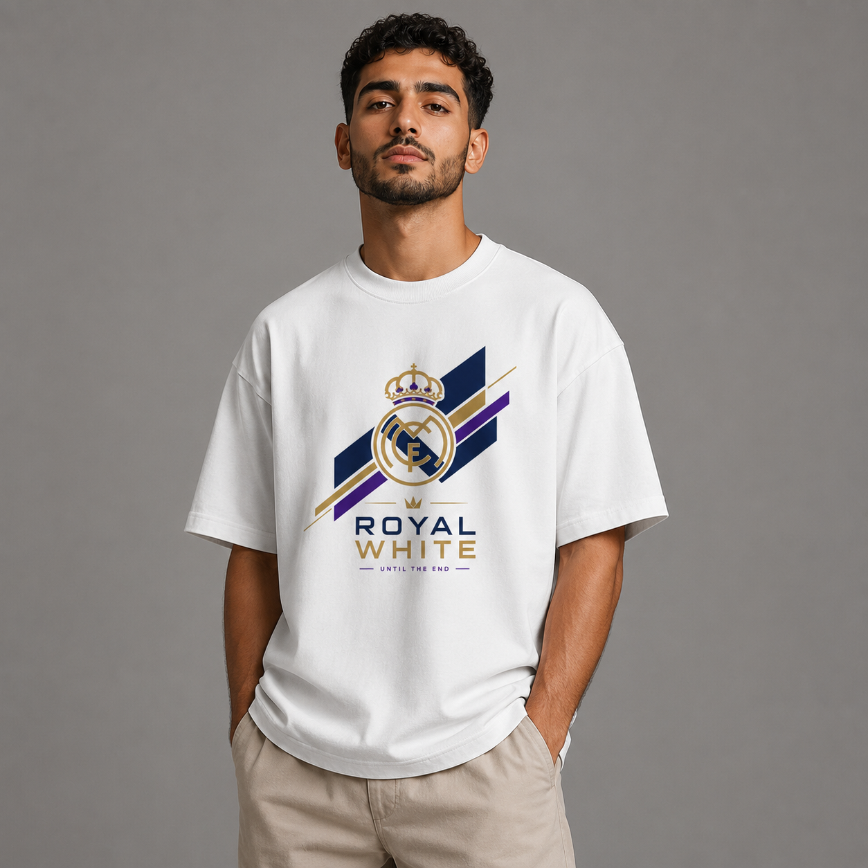 Royal White Oversized T-Shirt